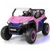 Costway 12v 2 Places Enfants Roulent Sur La Suspension De Vehicule Electrique UTV RC W / Lumieres Et Musique
