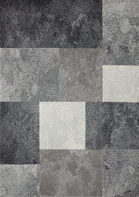 Tapis Florence a carres delaves gris, 5'3