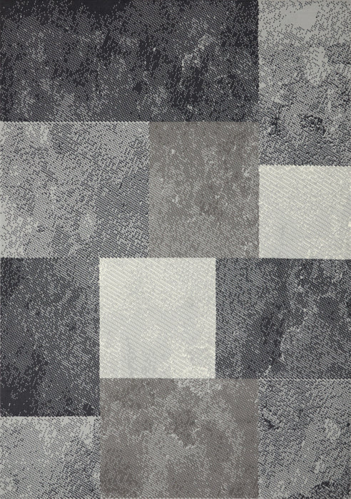 Tapis Florence a carres delaves gris, 5'3\" x 7'4\"