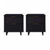 Table de nuit Granville Moderne 18\" en noir (2 tiroirs) - Lot de 2