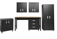 Ensemble de garage moderne Fortress 6 pieces en gris charbon