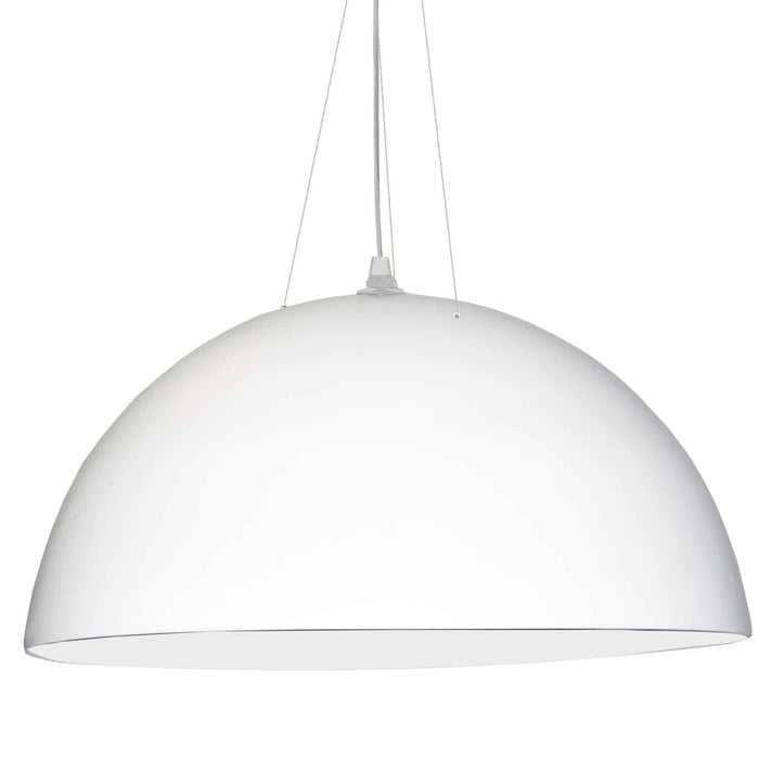 Luminaire suspendu Dome de Dainolite avec fini blanc et 3 ampoules