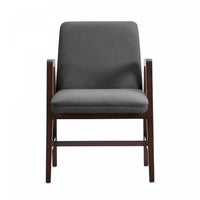 Fauteuil moderne en bois et velours Stella, coloris graphite