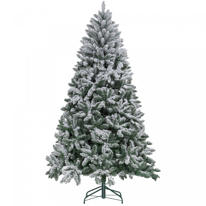 Homcom Arbre De Noel Artificiel Floque De 7 Pieds Avec Pied En Metal