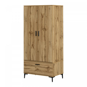 Musano Armoire Penderie Avec Portes Et Tiroir - Chene Nordique