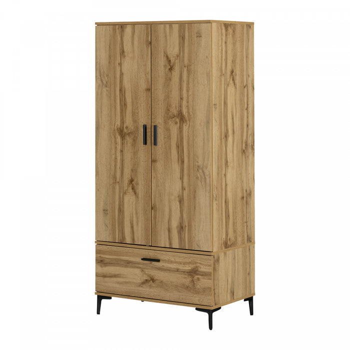 Musano Armoire Penderie Avec Portes Et Tiroir - Chene Nordique