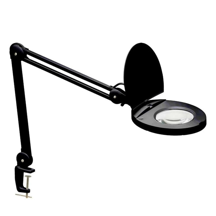 Lampe à loupe de Dainolite avec fini noir et ampoule à DEL de 8 W