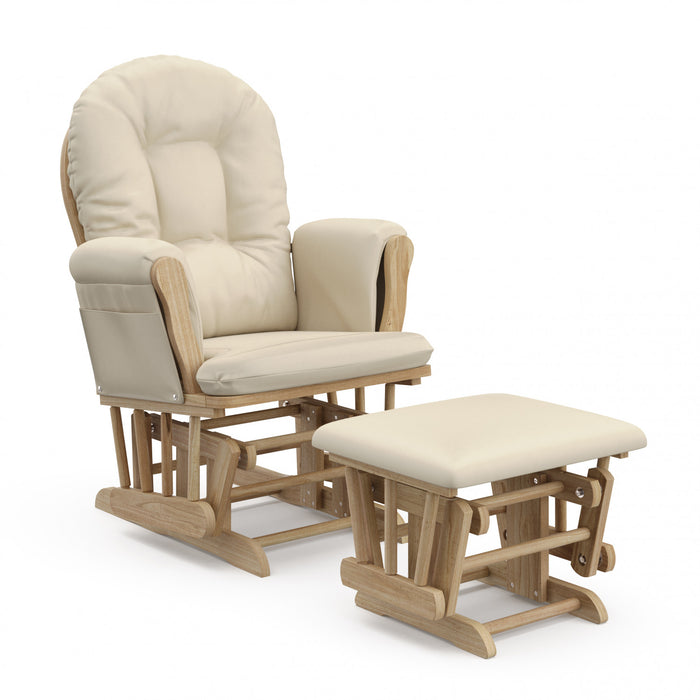 Storkcraft Hoop Fauteuil bercant et pouf - Natural avec beige