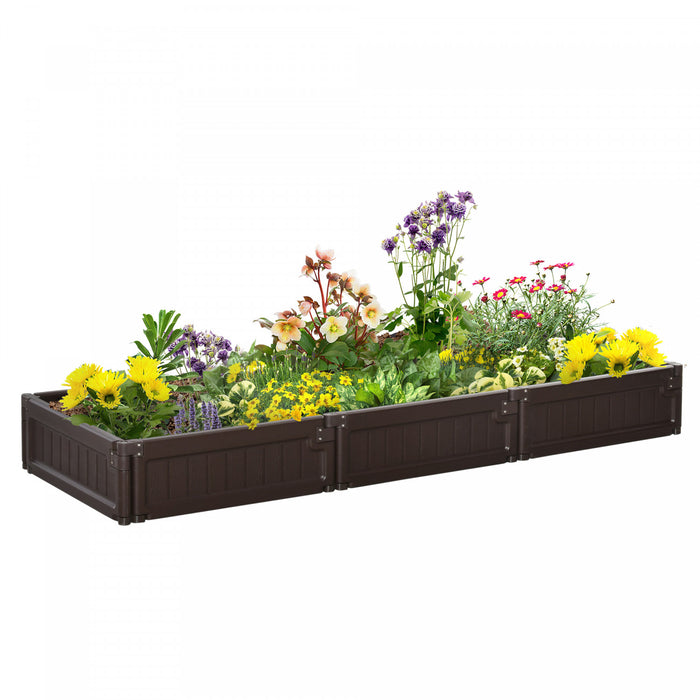 Kit De Lit De Jardin Sureleve Outsunny 121.9 X 122.7 Cm Jardiniere Hors Sol Pour Fleurs Herbes Legumes Exterieur Jardin Arriere-cour Avec Assemblage Facile Marron (en Anglais Seulement)