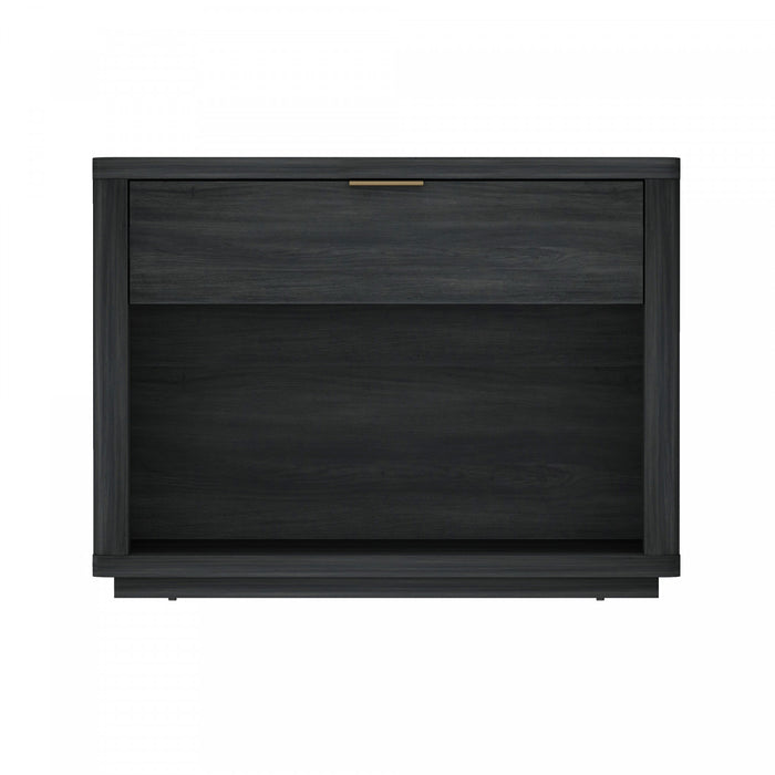 Table de nuit Evelyn Moderne 32\" en gris charbon (1 tiroir)