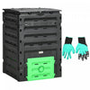 Outsunny Poubelle A Compost 120 Gallons, Grand Composteur Avec Gants