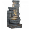 Outsunny Fontaine D'eau Avec Led, Cascade De Bols En Cascade, Gris