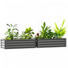 Outsunny Lits de jardin sureleves ensemble de 2, gris clair