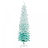 Homcom Sapin De Noel Artificiel Fin, Sapin De Noel Crayon, Bleu Degrade