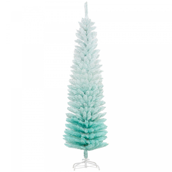 Homcom Sapin De Noel Artificiel Fin, Sapin De Noel Crayon, Bleu Degrade
