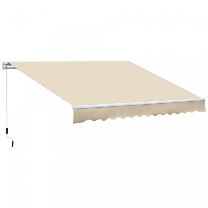 Outsunny 12' X 8' Store Retractable Stores De Terrasse Abri Solaire Creme