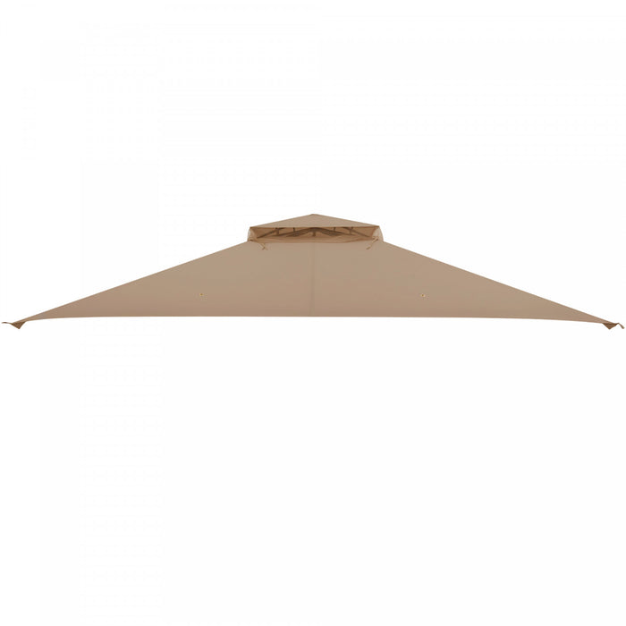 10’ X 12’ Patio Gazebo De Remplacement Couvercle Superieur A 2 Niveaux Canopy Cpai-84 Exterieur Brun