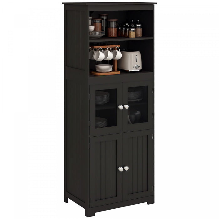 HOMCOM 63\" Buffet avec Huche, Armoire de Rangement avec Etagere Ajustable