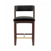 Tabouret de comptoir moderne Patricia en bois avec revetement en tissu, coloris noir