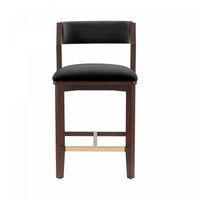  Tabouret de comptoir moderne Patricia en bois avec revetement en tissu, coloris noir