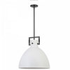 Luminaire suspendu Liberty de Dainolite avec abat-jour en métal blanc mat, fini noir mat et à 1 ampoule