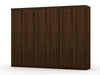 Armoire-penderie contemporaine moderne Mulberry 13 pieces en brun chataigne