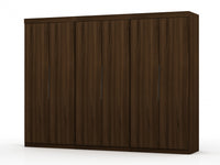 Armoire-penderie contemporaine moderne Mulberry 13 pieces en brun chataigne