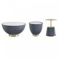  Ensemble moderne Anderson de 3 tables : table basse et tables d’appoint en gris