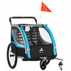 Aosom Remorque velo enfant 2 places, poussette pour tout-petit, Bleu