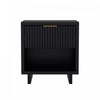 Elara Contemporary 18" Solid Wood Nightstand in Black (1-Drawer) | Table de nuit contemporaine Elara 18" en bois massif noir (1 tiroir)