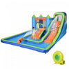 Outsunny Chateau Gonflable 5 En 1 Enfants Avec Double Toboggans Piscine Trampoline Mur D'escalade Canon A Eau, Exterieur Avec Souffleur Sac De Transport, Pour 3-8 Ans