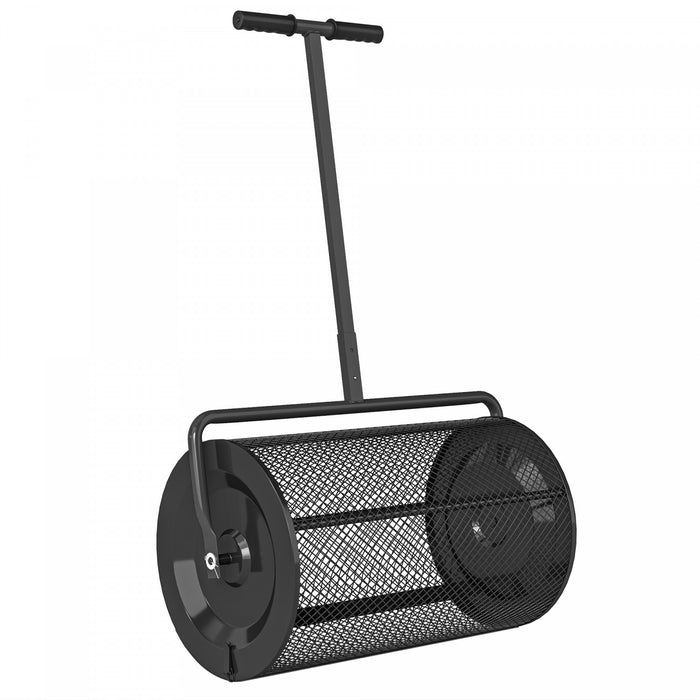Outsunny Epandeur de compost, epandeur avec poignee reglable, noir