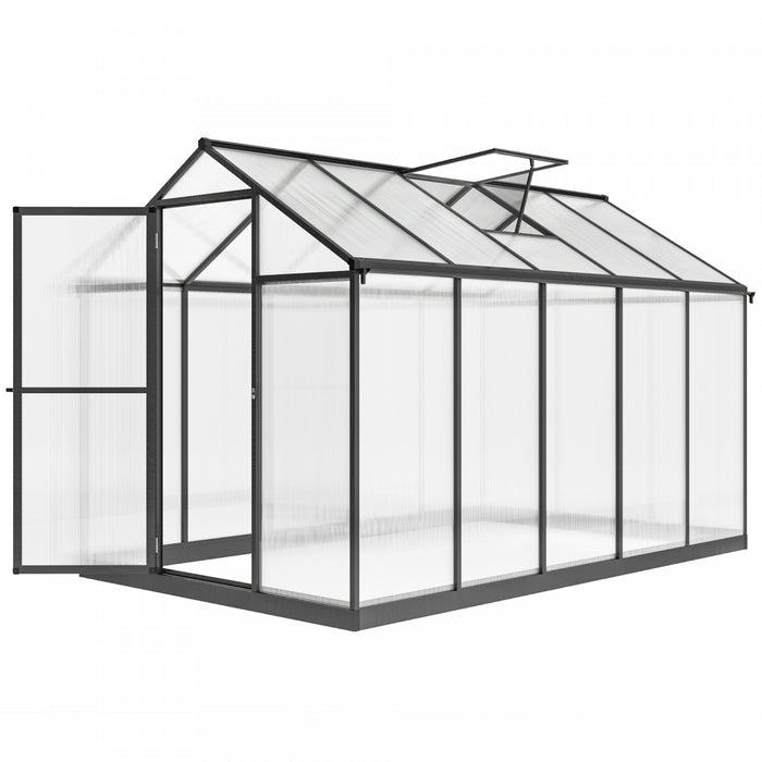 Outsunny Serre En Polycarbonate De 10' X 6' X 6,4' Avec Gouttieres