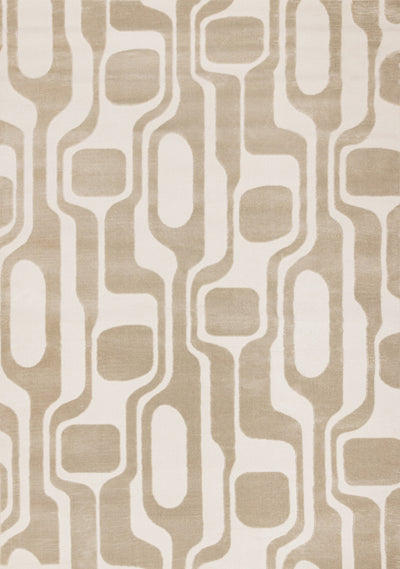 Leopold Modern Mid-Century Beige Cream Area Rug - 2'7" x 4'11"|Carpette Leopold beige et crème de style moderne du milieu du 20e siècle - 2 pi 7 po x 4 pi 11 po