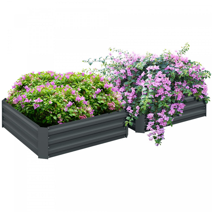 Outsunny Jardiniere Surelevee Jardiniere Surelevee Pour Fleurs Lot De 2 Gris