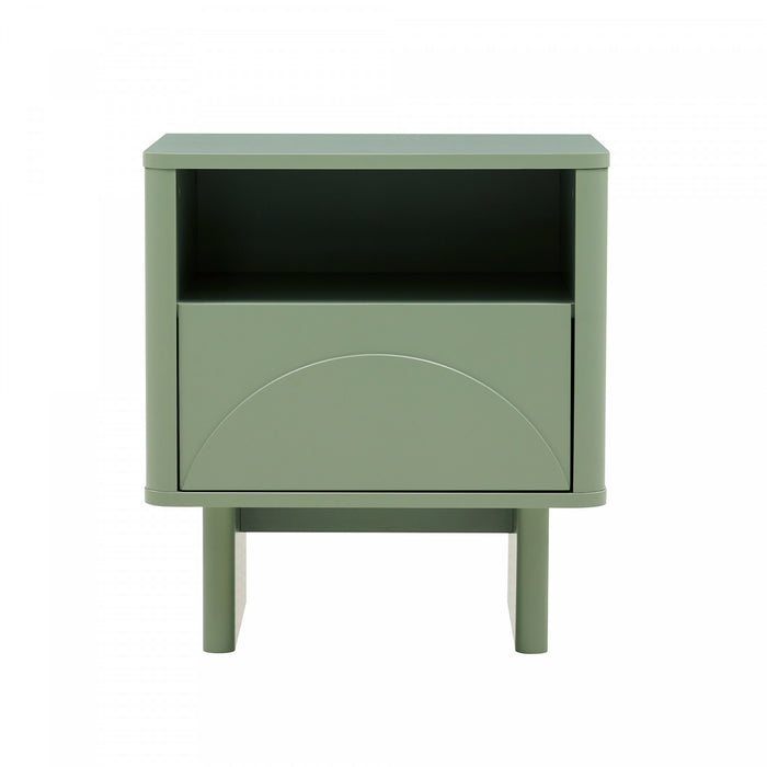 Table de nuit moderne Ella 20\" en vert sauge (1 tiroir)