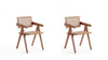Fauteuil en bois au style industriel chic Hamlet en coloris naturel - Lot de 2