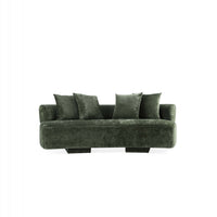  Canape en chenille vert olive Verandah Mid-Century Modern 231 cm