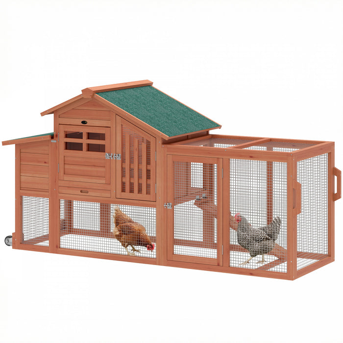 Poulailler avec enclos, maison mobile en bois