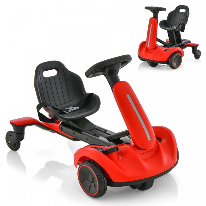6v Karts De Drift, Voiture Karts Electrique Pour Enfants, Avec 5 Roues, Siege Reglable, Effets Sonores&klaxon, Jouet Voiture Enfants Avec Fonction De Derive, Pour 3-8 Ans, Charge 25 Kg, Rouge/rose/noir