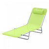 Chaise Longue D'exterieur Outsunny, Chaise Pliante Reglable Inclinable, Verte