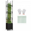 Costway 1 Pcs Lit De Jardin Eleve Avec Trellis Et Roues Boite A Planteur Auto-arrosant Avec 3 Hauteurs