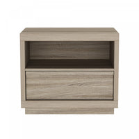Table de nuit contemporaine Navis 66 cm en chene naturel (1 tiroir)