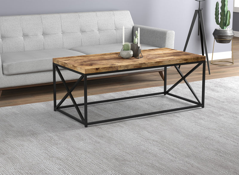 Table à café de 44 po en bois recyclé avec métal noir