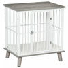 Pawhut Cage Pour Chien Animaux Sur Pied Grand Coussin Amovible Porte Verrouillable En Acier Panneaux De Particules Dim. 25.5\"l X 19\"l X 27.75\"h Blanc Gris