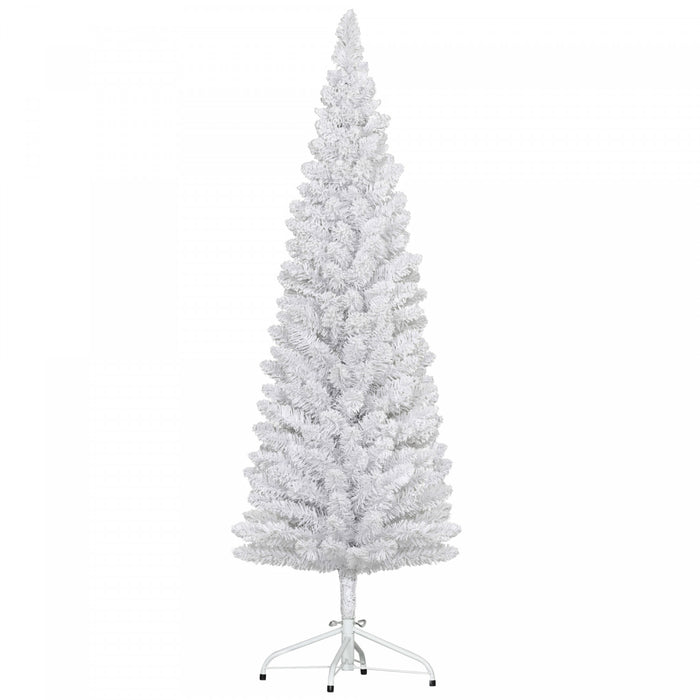 Homcom Sapin De Noel Floque Avec Pointes De Branches Realistes, Blanc
