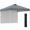 Outsunny Tente A Auvent Escamotable 10' X 10', Paroi Laterale Et Sac, Gris