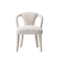 Fauteuil Palmer style milieu du siecle moderne en tweed ivoire rembourre