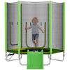 Qaba Trampoline 85\" pour Enfants, Trampoline d'Interieur et Exterieur avec Toboggan, Echelle et Filet de Securite, pour Sauter, Glisser et Jouer, Garcons et Filles 3+, Vert