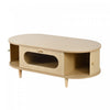 Grain 39.3 Inch Walnut Coffee Table with Roll-Up Door and Acrylic Drawer, Natural Walnut | Grain Table Basse Noyer 39.3 po avec Porte Enroulable et Tiroir Acrylique, Noyer Naturel